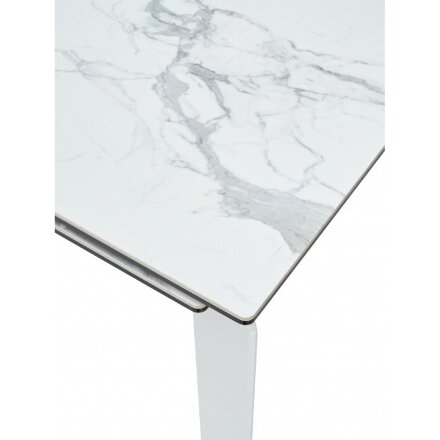 Керамический стол Corner 120 matte statuario белый мрамор матовый / белый 