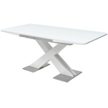 Стол CONTI 140 WHITE GLASS белый глянец М-City