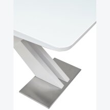 Стол CONTI 140 WHITE GLASS белый глянец М-City