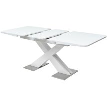 Стол CONTI 140 WHITE GLASS белый глянец М-City