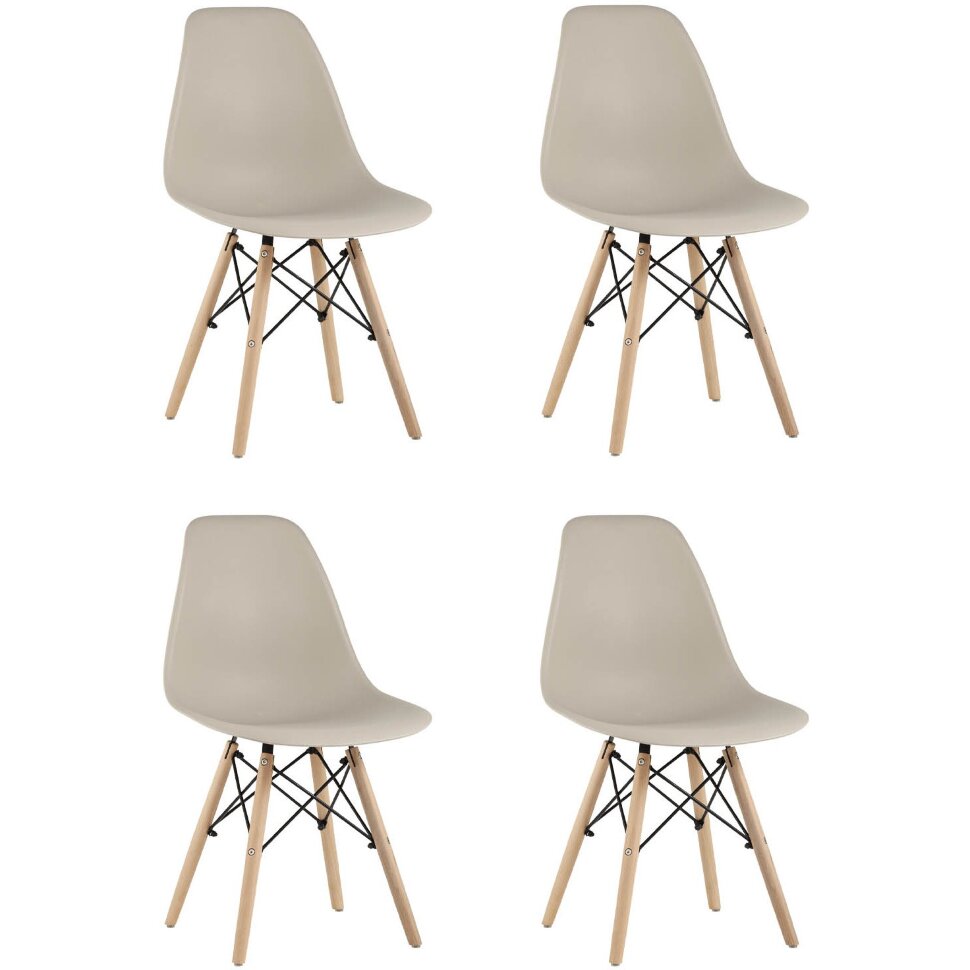 Стул Eames Style DSW бежевый x4 (разборный каркас) Стул Eames Style DSW бежевый x4 (разборный каркас)