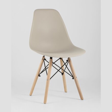 Стул Eames Style DSW бежевый x4 (разборный каркас) 